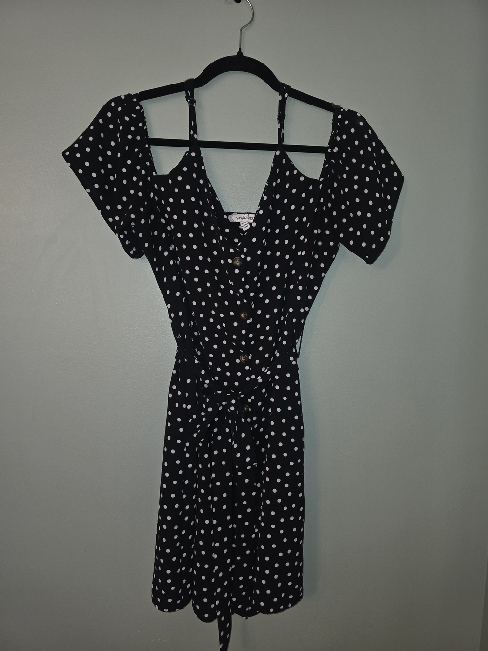 Speechless Black and White Polka Dot Midi Dress